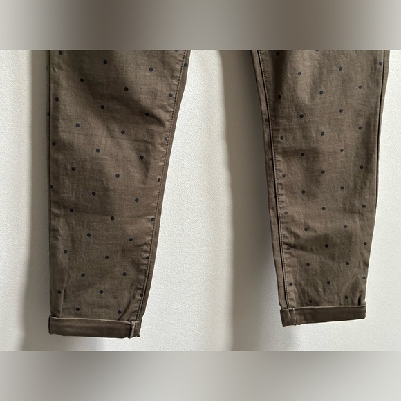 Current/Elliott Easy Stiletto Crop Pants Olive Green Black Polka Dots Women’s 28 - Picture 8 of 10